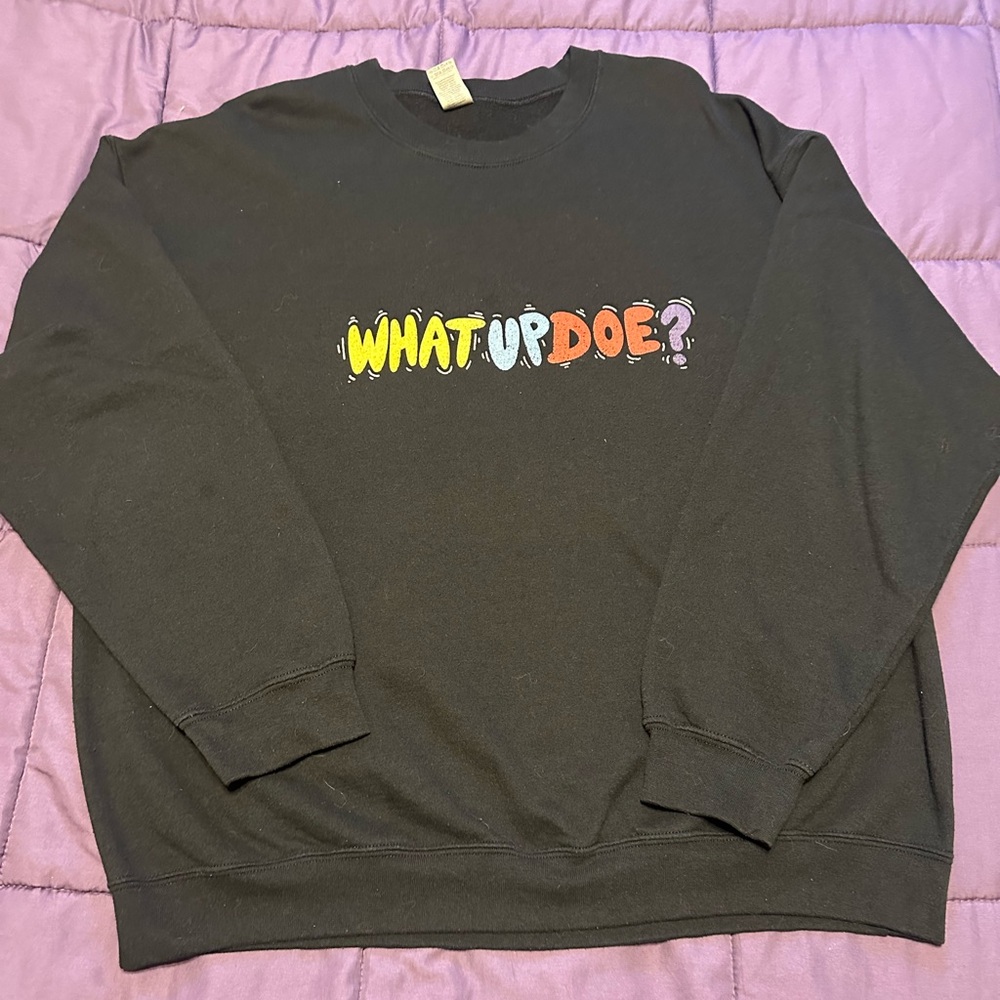 Men's Black Graphic Crewneck Sweater